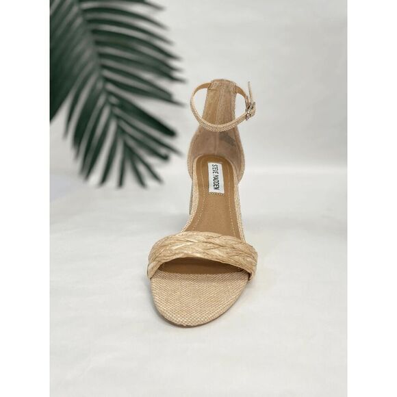 Steve Madden Women's Irenee Two-Piece Block-Heel Sandals - Raffia 5M - Picture 2 of 7